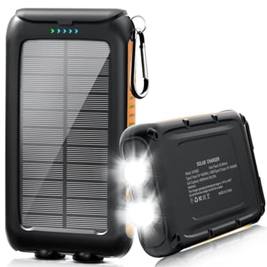Kepswin Solar-Charger-Power-Bank-20000mAh Portable Solar Phone Charger with LED Flashlight/USB C Waterproof External Backup Battery Pack for All Cell Phones & Electronic Devices - Image 1