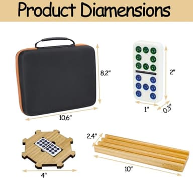 Bucher&Rossini Dominoes Set Double 12 with 4 Racks for Adults Kids, Mexican Train Dominoes Set Double 12, Mexican Train Dominoes (Double 12) - Image 5