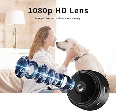 DWGZYYD Mini Camera for Home Security 1080P HD Indoor Battery Mini Wireless WiFi Security Camera APP Control Pet Surveillance for Room Nanny Cam with Motion Detection Night Vision - Image 4