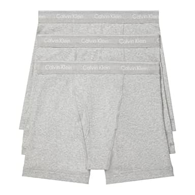 Calvin Klein Men's Cotton Classics 3-pack Boxer Brief, 3 Grey Heather, Medium - Image 4