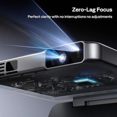 Aurzen ZIP Tri-Fold DLP Truly Mini Projector, Pocket Size, Zero-Lag Focus, One-Click Screen Mirroring, Full-Screen Mode, Type-C Fast Charging, 5,000mAh Battery, Indoor Outdoor Portable Projector, Grey - Image 4