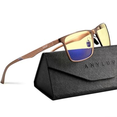 ANYLUV Blue Light Glasses Men/Women, Al-Mg Metal Computer Blue Light Blocking Glasses, Relieve Eyestrain and Eye Protection - Image 1