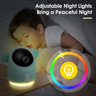 Baby Monitor with Camera and Audio, 1080P Baby Camera Monitor WiFi Smartphone App Control Night Vision 4.3” Screen 2-Way Talk Temperature & Humidity Sensor Lullabies Motion & Cry Detection iOS/Android - Image 7
