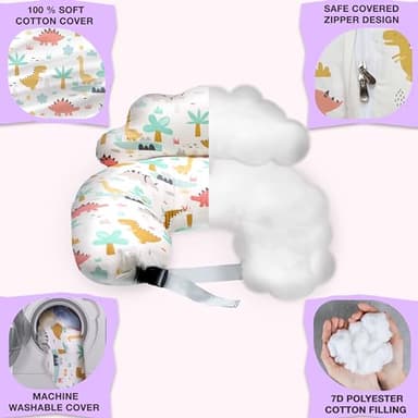 PILLANI Nursing Pillow for Breastfeeding, Breast Feeding Must Haves, New Mommy Essentials, Brest Feeding Pillow for Mom & Baby, Removable Cotton Cover, Adjustable Waist Strap, Breastfeeding Pillows - Image 7