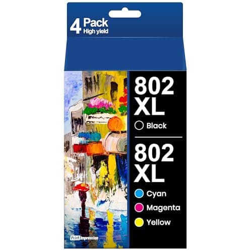 802XL Ink Cartridges Combo Pack Remanufactured for Epson 802 Ink cartridges 802 XL T802 T802XL for Epson Workforce Pro WF-4740 WF-4730 WF-4720 WF-4734 EC-4020 EC-4030 (Black, Cyan, Yellow, Magenta) - Image 1