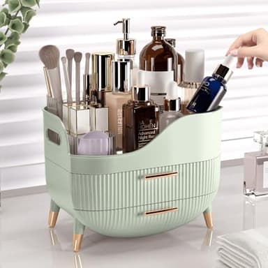 Pajiriona Makeup Organizer with Drawers,Skincare Organizer for Vanity,Storage Box with Handle,Large Cosmetic Display case for Dresser, Bathroom Countertop - Image 4