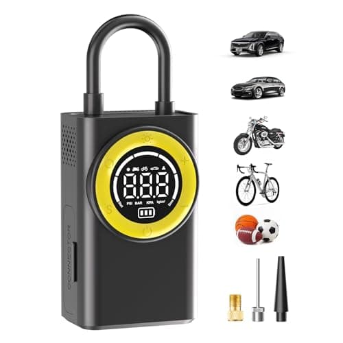 Tire Inflator Portable Air Compressor,150 PSI Cordless Air Pump for Car Tires with Digital Pressure Gauge & LED Light,5X Faster Portable Tire Inflator for Car,Motorcycle,Bike,Ball - Image 1