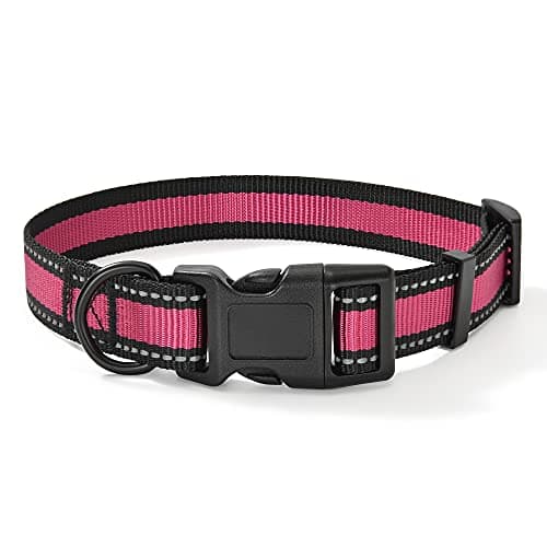 Mile High Life Dog Collar | Nylon Reflective Dog Collars | Light Weight Puppy Collars | Pink Dog Collars for Large Dogs (Pink, Large) - Image 1