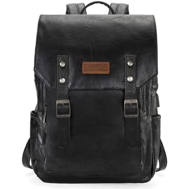Montana West × Wrangler Black Leather Backpack for Women Laptop Backpack for Men Unisex Fashion Backpack Purse - Image 7