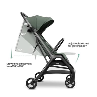 MAMA&BABY Packa Travel Stroller with One-Hand Automatic Folding, Ultra-Compact & Lie-Flat Mode, Lightweight Baby Stroller with Large UPF 50+ Canopy, Backrest Mesh Ventilation Panel - Image 4