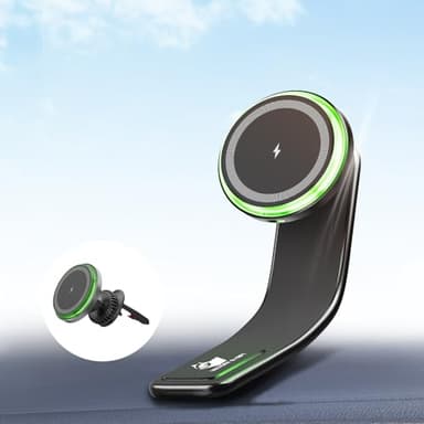 VICTORY & GIFT for 15w MagSafe Car Charger, Magnetic Wireless Car Charger, for MagSafe Car Mount Air Vent/Dashboard Car Phone Holder with 360° Adjustable Aluminum Arm - Image 8