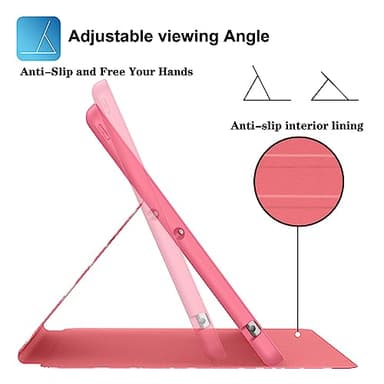 Supveco Case for iPad 9th/8th/7th Generation 10.2 inch (2021/2020/2019 Model) with Pencil Holder, Premium Folio Stand Case with Auto Wake/Sleep,Soft TPU Back Shell Cover for iPad 10.2 Inch-Watermelon - Image 6