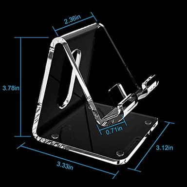 Crpich Acrylic Cell Phone Stand, Portable Clear Phone Stand for Desk, Compatible with Phone16 15 14 13 Pro Max Mini 12 11 Plus SE, Switch, Android Smartphone, Pad, Tablet, Desk Accessories - Image 4