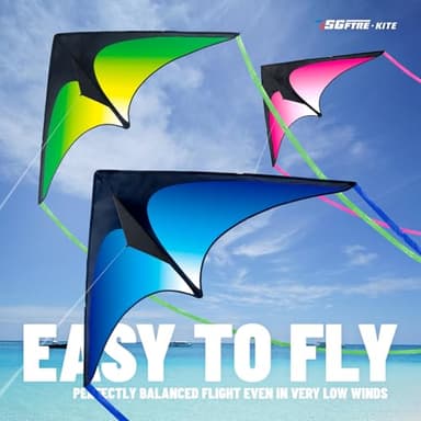 SGftre Delta Kite Three Set for Kids and Adults,Easy to Fly Adult Kites,Perfect Family Kite for Parks and Beach, Delta Kites for Fun Outdoor Activities - Image 2