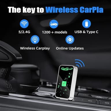 Mini Wireless Carplay Adapter for iPhone, 2025 2 in 1 Stable Universal Wireless carplay Adapter, Fast Convert Factory Wired to Wireless CarPlay Dongle Cars for auto for Android for Apple for iOS - Image 9