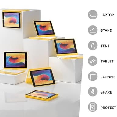 BABG iPad 9th Generation Case with Keyboard, 360° Rotatable Backlit Keyboard with Pencil Holder for 10.2 inch iPad 9th Gen 2021/ 8th Gen 2020/ 7th Gen 2019 and iPad Air 3 / Pro 10.5" - Yellow - Image 5