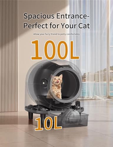 Automatic Cat Litter Box Self Cleaning,Smart Litter Box with 10 Safety Sensor Radars,100L Electric Cat Litter Boxes with Stairs for Multiple Cats,APP-Control,Advanced Odor Control OMCPET (White) - Image 7