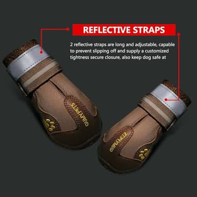 QUMY Dog Shoes for Large Dogs, Medium Dog Boots & Paw Protectors for Winter Snowy Day, Summer Hot Pavement, Water-Resistant in Rainy Weather, Outdoor Walking, Indoor Hardfloors Skid-Resistant Sole - Image 5