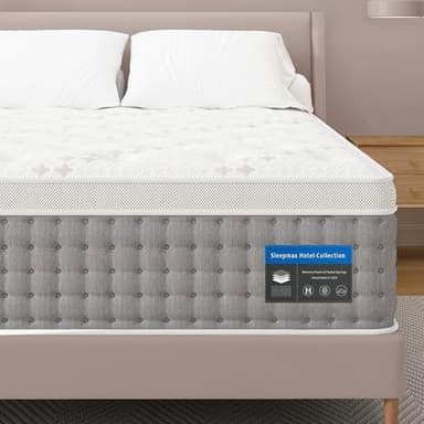 Sleepmax King Mattress 14 Inch - Firm Hotel-Collection Hybrid Mattress Pain Relief - Extra Lumbar & Hip Support - Deep Sleep Bed in a Box Fiberglass-Free - 365-Night Trial CertiPUR-US Certified - Image 1