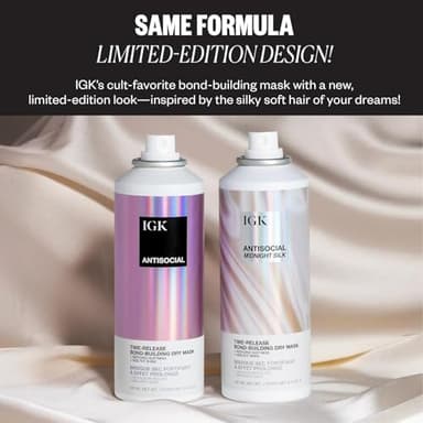 IGK Hair Treatment Full Size Set | Antisocial Dry Hair Mask + Good Behavior Spirulina Spray | Overnight Bond-Building + Keratin Like Smoothing Spray | Set of 2 - New and Improved Scent - Image 2