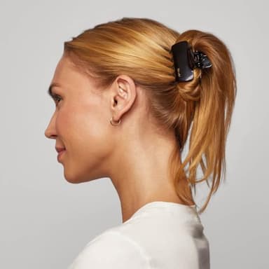 Kitsch Medium Claw Clips for Women - Strong Hold & Stylish Glossy Puffy Design Hair Accessories | Ideal for Girls and Women with Thick & Thin Hair, Half-Up or Full Updos - 2pc Set, Black & Tort - Image 7