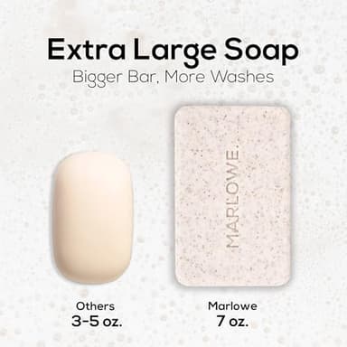 MARLOWE. No. 102 Men's Body Scrub Soap 7oz (Variety Trio) Best Exfoliating Body Soap Bars for Men, Made with Natural Ingredients, Green Tea Extract, Features 3 Amazing Scents - Image 9