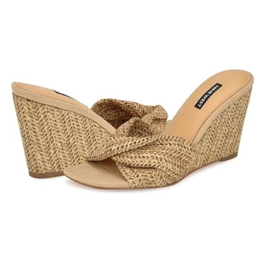 Nine West Women's Nikhil2 Wedge Sandal, Natural 101, 9 - Image 5