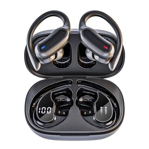 Wireless Earbuds, Bluetooth 5.3 Headphones, True Wireless Stereo Earphones with IPX6 Waterproof, Noise Cancelling Mic, Fast Charging and Comfort Fit Ear Buds for Sports, Workouts - Black - Image 1