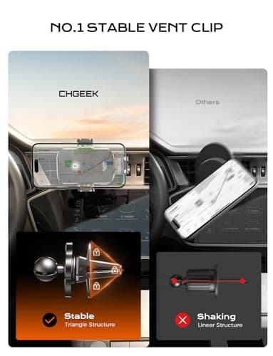 CHGeek Wireless Car Charger Phone Holder Mount, 15W Fast Charging Auto Clamping Phone Holders for Your Car Dashboard Windshield Air Vent Car Accessories for iPhone, Samsung Galaxy, Google Pixel etc - Image 6