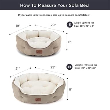 Bedsure Dog Beds for Small Dogs - Round Cat Beds for Indoor Cats, Washable Pet Bed for Puppy and Kitten with Slip-Resistant Bottom, 20 Inches, Camel - Image 8