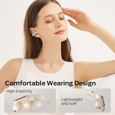 Monster Open AC601 Wireless Earbuds, Crystal Clear Call, USB-C Charging, Bluetooth 5.4 Open Earphones with ENC, IPX5 Waterproof Wireless Clip-on Earbud, 32H Playtime Earbuds (White) - Image 7