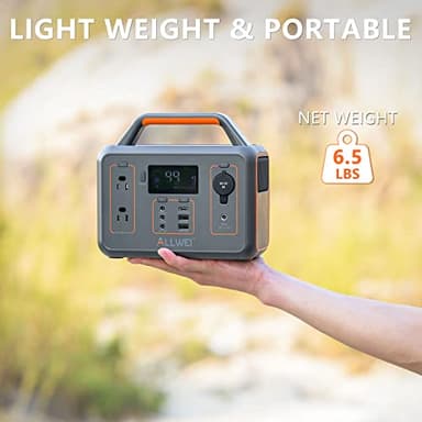 ALLWEI 300W Solar Generator with 100W Solar Panel Included, 280Wh Portable Power Station with AC Outlet USB Port, Solar Powered Battery Generator for Outdoor Camping, Home Backup, Power Outage - Image 5