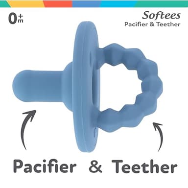 Nuby Silicone Softees Pacifier and Teethers - (5-Pack) Silicone Baby Pacifiers and Teethers - 0+ Months - Assorted Colors - Image 2