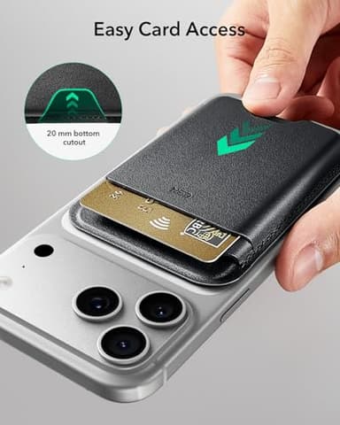 ESR for MagSafe Wallet, 5-Card Holder, Magnetic Wallet for iPhone, RFID Blocking, with 3,200 g Magnetic Strength, Vegan Leather, Slim for iPhone 17/16/15/14/13/12 Series, Not for 13/12 Mini, Black - Image 4