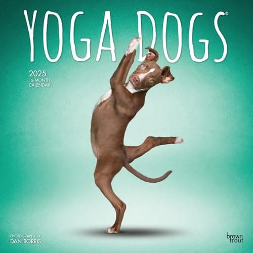 Yoga Dogs OFFICIAL | 2025 12 x 24 Inch Monthly Square Wall Calendar | Plastic-Free | BrownTrout | Animals Humor Pets - Image 1