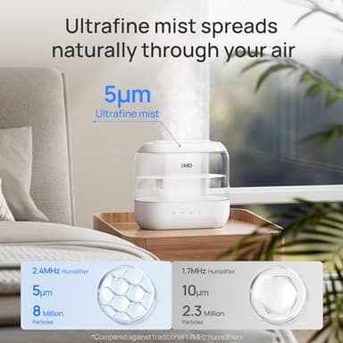 Dreo Humidifiers for Bedroom, 4L Top Fill for Large Room, 36H Runtime, 28 dB Quiet Supersized Cool Mist Air Humidifier for Baby Nursery, Plants, Indoor, Night Light, Easy to Clean & Fill - Image 4
