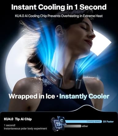 TORRAS COOLiFY Cyber 2025 Flagship AI Neck Air Conditioner, Ultimate Immersive Cooling Portable Neck Fan【No.1 Coolest & Max Cooling Area】 Neck Fans that Blow Cold Air 6000 mah Rechargeable for Gifts - Image 4