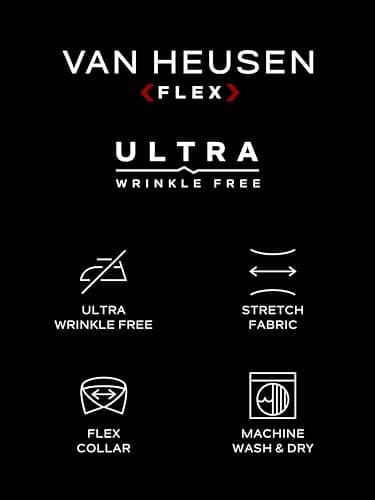 Van Heusen Men's Dress Shirt Regular Fit Ultra Wrinkle Free Flex Collar Stretch Solid, Grey Mist, 17"-17.5" Neck 34"-35" Sleeve - Image 4