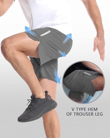 CANGHPGIN 2 Pack Mens Workout Athletic Shorts 7 inch Inseam Quick Dry Hiking Shorts Men Lightweight Sports Gym Shorts Running - Image 3
