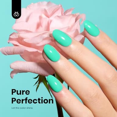 Beetles Green Teal Gel Nail Polish - Hema-Free Turquoise Mint Green Soak Off Gel Polish Island Reverie for DIY Manicure Salon 0.5Oz - Image 4