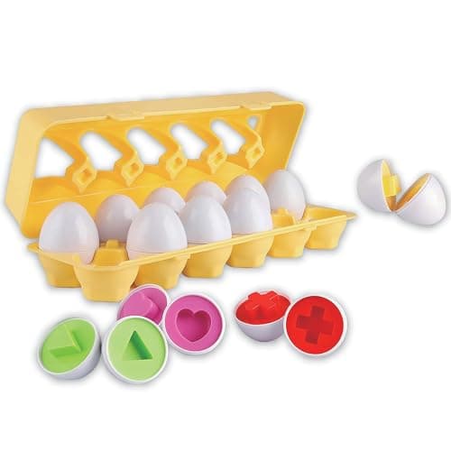 Nothing But Fun Toys Shape Sorter Eggs 12 Piece playset Designed for Children Ages 12+ Months,Multi - Image 1