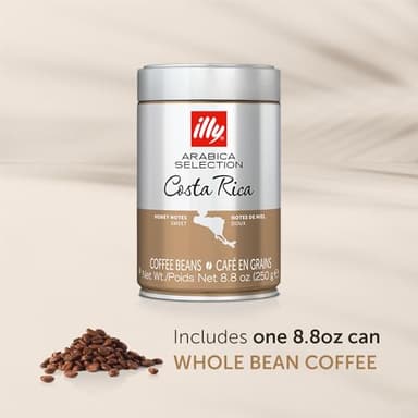 illy Whole Bean Coffee - Perfectly Roasted – Costa Rica Medium Roast - with Notes of Honey, Vanilla & Citrus - 100% Arabica Beans - No Preservatives – 8.8 Ounce - Image 2