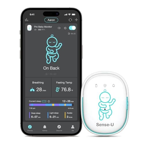 Sense-U Pro Baby Monitor – Breathing Movement, Rollover & Overheating Trackers for Better Sleep, Simple Clip-On Smart Sleep Monitor with Arousal Vibration, Audible Alerts & Sleep Analysis - Image 1