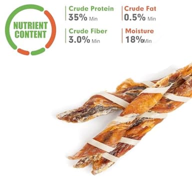 MON2SUN Dog Treats, Triple Flavor Jerky Twist Sticks, 5-7 Inch Chicken Duck and Codfish Sticks Chews for Small Dogs, Healthy Snacks, 10.58 oz (15 Count-Pack of 1) - Image 3