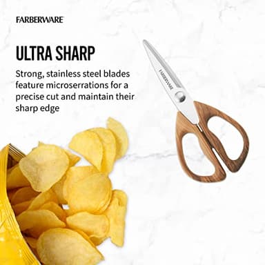 Farberware 5221282 All Purpose Shear, Pecan Wood Handles 8.2 x 3.5 x 0.5 inches - Image 3