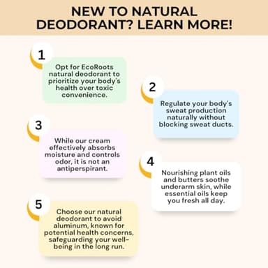 ECO ROOTS Natural Deodorant for Women & Men | Organic Deodorant Cream Non Aluminum | Baking Soda Free Healthy Deoderant for Body & Private Parts | All Vegan Pit Paste Zero Sweat | Coconut Scent - Image 4