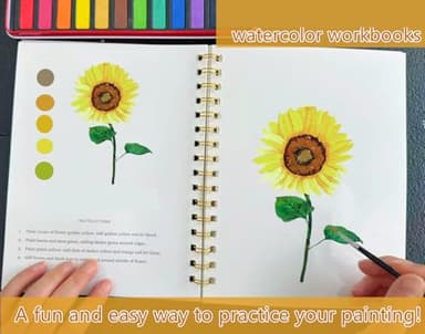 Watercolor Workbooks Coloring Book Beginner Friendly Painting Kit Easy Nature Scenes Paint Set Art Crafts for Creative Exploration Gift for Adults Teens (Autumn, with Palette) - Image 2