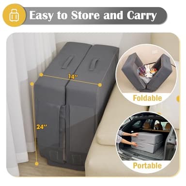 ENITYA Toddler Travel Bed – Portable Foldable Soft Foam Floor Bed for Kids 18M–4yr, No Assembly, Washable Cover, Built-in Safety Rails, Compact for Travel & Home Use, Grey - Image 6