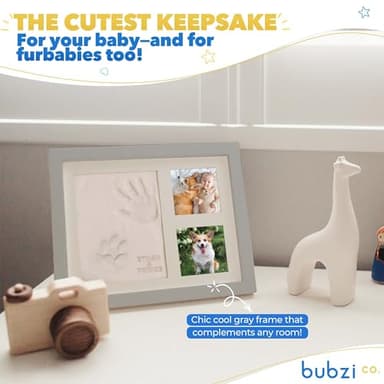 Baby Keepsake Frame: Foot & Hand Print Kit - Nursery Pictures Frames - New Mom & Baby Shower Gifts (Cool Gray) - Image 5