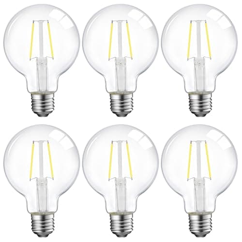 ENERGETIC SMARTER LIGHTING 5W Dimmable G25 LED Edison Light Bulb, G25 (G80) Globe Bulb, 60W Equivalent, 5000K Daylight, Christmas Light, E26 Standard Base, ETL Listed, 6-Pack - Image 1